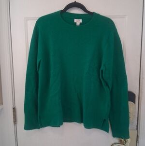 J.Crew Extra Soft Yarn Green Crew Neck Sweater NWT